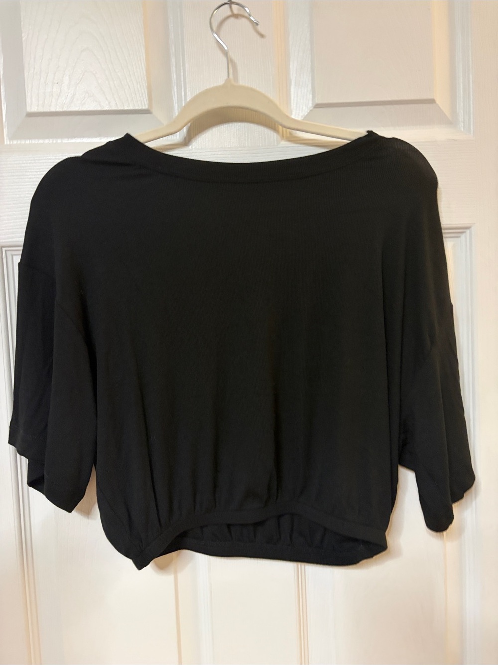 Victoria's Secret Black Cropped Dolman Tee